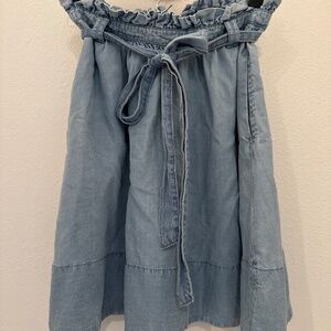 Anthropologie - Fei - Chambray Paper Bag Skirt